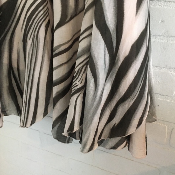 Vintage Y2K GIL BRET Midi SKIRT Silk Cotton lined Abstract/animal print Flowy 10 - Picture 13 of 16